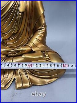 15''pure red copper 24K gold gilding a set of three Sakyamuni Amitabha tathagata