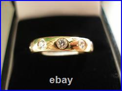 18 Carat Yellow Gold Diamond Set Wedding / Eternity / Dress Ring Bnib Made In Uk