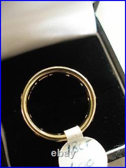 18 Carat Yellow Gold Diamond Set Wedding / Eternity / Dress Ring Bnib Made In Uk
