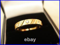 18 Carat Yellow Gold Diamond Set Wedding / Eternity Ring Brand New Made In Uk