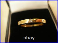 18 Carat Yellow Gold Princess Cut Diamond Set Wedding / Eternity Ring Brand New