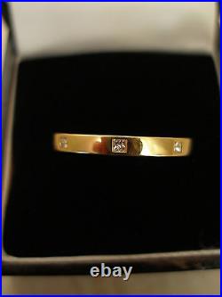 18 Carat Yellow Gold Princess Cut Diamond Set Wedding / Eternity Ring Brand New