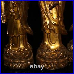 18 a set China Gold plating of pure copper The three saints of the West statue