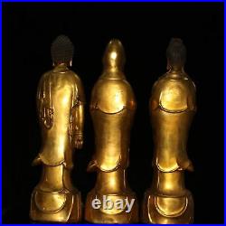 18 a set China Gold plating of pure copper The three saints of the West statue