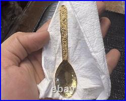 18 kt Gold Luxurious Handmade spoon perfect gift love baby feed pure gold