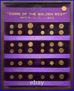 1849-1915 Hart's Coins Of The Golden West 36pc Set In Tiffany Frame