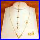 18K'Real'Solid'Yellow'Gold'Link'Chain Ball, Beads'Womens'Jewelry Set