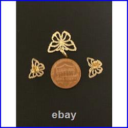 18K Saudi Gold Earrings Pendant Set Butterfly Fine Jewelry 1.91 grams