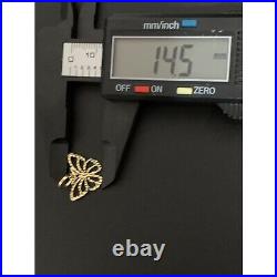 18K Saudi Gold Earrings Pendant Set Butterfly Fine Jewelry 1.91 grams