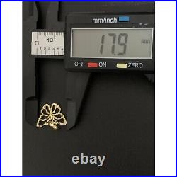 18K Saudi Gold Earrings Pendant Set Butterfly Fine Jewelry 1.91 grams