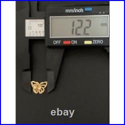 18K Saudi Gold Earrings Pendant Set Butterfly Fine Jewelry 1.91 grams