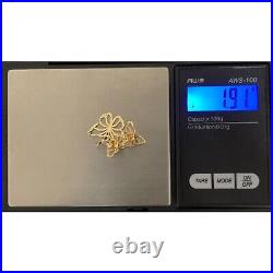 18K Saudi Gold Earrings Pendant Set Butterfly Fine Jewelry 1.91 grams