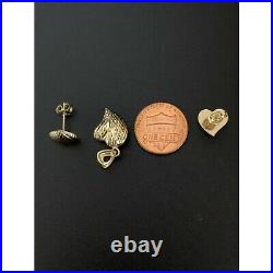 18K Saudi Gold Stud Heart Earrings Charm Pendant Set Fine Jewelry 3.34 grams