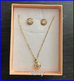 18k (750) Original Pure Gold Chain and Earrings set FES