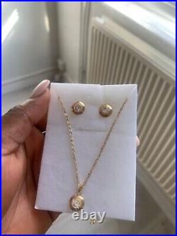 18k (750) Original Pure Gold Chain and Earrings set FES