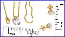 18k Gold Diamond Necklace SET 18k Yellow Gold Diamond Fine Jewelry SET 3.5 carat