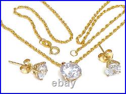 18k Gold Diamond Necklace SET 18k Yellow Gold Diamond Fine Jewelry SET 3.5 carat