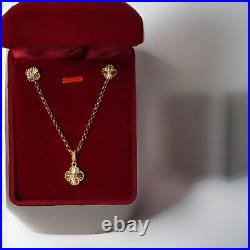 18k Solid Gold Earrings with Necklace Set 3.52 Grams