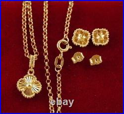 18k Solid Gold Earrings with Necklace Set 3.52 Grams