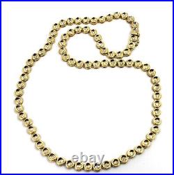 18k Solid Yellow Gold Bezel-Set Diamond Tennis Necklace 2.35Tcw