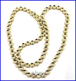 18k Solid Yellow Gold Bezel-Set Diamond Tennis Necklace 2.35Tcw