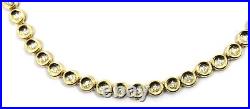 18k Solid Yellow Gold Bezel-Set Diamond Tennis Necklace 2.35Tcw