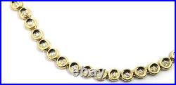 18k Solid Yellow Gold Bezel-Set Diamond Tennis Necklace 2.35Tcw