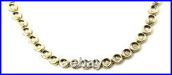 18k Solid Yellow Gold Bezel-Set Diamond Tennis Necklace 2.35Tcw