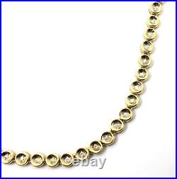 18k Solid Yellow Gold Bezel-Set Diamond Tennis Necklace 2.35Tcw