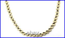 18k Solid Yellow Gold Bezel-Set Diamond Tennis Necklace 2.35Tcw