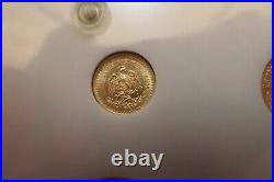 1917-1945 GOLD 2.158 ozs COINS OF MEXICO 6 COIN TYPE SET NO RESRIKES