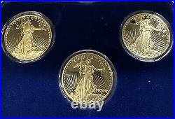 1933 GOLD DOUBLE EAGLE PROOF NATIONAL COLLECTORS MINT 3 COIN SET With COA & Case