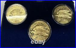 1933 GOLD DOUBLE EAGLE PROOF NATIONAL COLLECTORS MINT 3 COIN SET With COA & Case