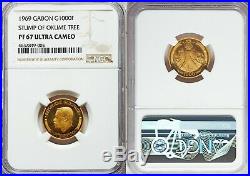 1969 Apollo 11 Coin Rare Gem Set-5 Coins-4 Ounces Pure Gold-ngc Slabbed W Case