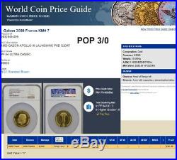 1969 Apollo 11 Coin Rare Gem Set-5 Coins-4 Ounces Pure Gold-ngc Slabbed W Case