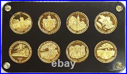 1980 GOLD (8 oz) HAWAIIAN MONARCHY SERIES 8 KINGS & QUEEN 1oz 999 FINE MEDAL SET