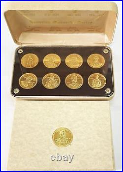 1980 GOLD (8 oz) HAWAIIAN MONARCHY SERIES 8 KINGS & QUEEN 1oz 999 FINE MEDAL SET