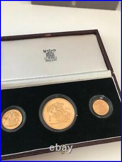 1984 United Kingdom GOLD Proof Set 3 Coin 22K pure gold- highly collectible