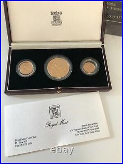 1984 United Kingdom GOLD Proof Set 3 Coin 22K pure gold- highly collectible