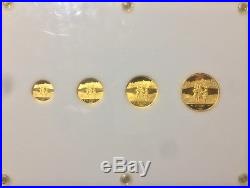 1986 SWITZERLAND-HELVETIAPURE GOLD COIN. 9999 (PROOF SET)1oz, 1/2,1/4,1/8oz