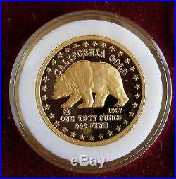 1987 California Solid Gold Coin Set. 999 1.85oz Pure American Gold