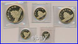 1987, Huge Discount for Pure Gold Panda, Proof Set of 5 Gold Coin, Pure Gold