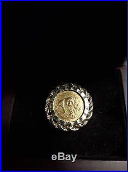1988 999 PURE 1/20th OZ PANDA Coin Ring set in solid 14k. Size 7.5