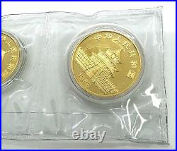 1988 China Yuan Panda 5 Piece. 999 Fine Pure Gold Proof Coin Set 1/20th-1 Oz