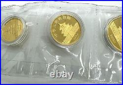 1988 China Yuan Panda 5 Piece. 999 Fine Pure Gold Proof Coin Set 1/20th-1 Oz