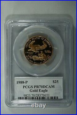 1988-P 3 Piece Proof American Gold Eagle Set PCGS PR70. Perfect
