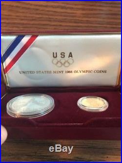 1988 US Olympic 2-Coin Commemorative Set. 24 Troy ounce of pure gold