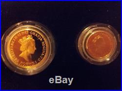1989 4-Coin Gold Britannia Proof Set (withBox & COA) Total 1.85 oz of Pure Gold