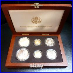 1989-W CONGRESSIONAL 6 COIN SET 2-$5 GOLD 2-$1 SILVER 2-50C PROOF & UNC WithCOA