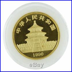 1990 1.9 oz 5 Coin Chinese Uncirculated Gold Panda Set. 999 pure gold
